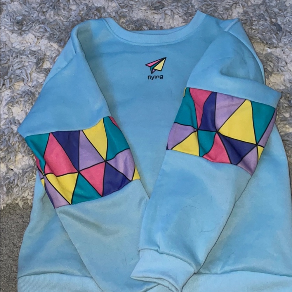 Blue crewneck.